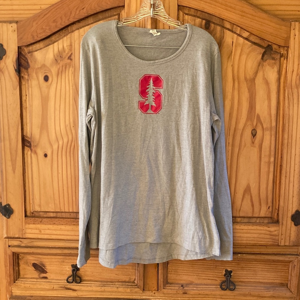 Adult Under Armour Stanford gray red tree long sleeve shirt size XL